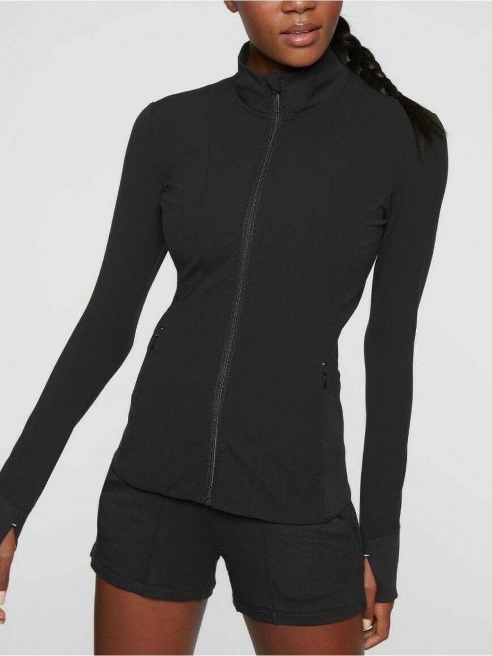 Athleta Black Full-Zip Shanti Jacket